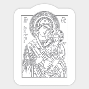 Icon of Virgin Mary and Jesus (white background) Sticker